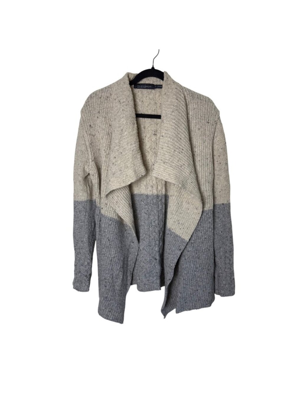 Ireland's Eye Womens Draped Open Cardigan Sweater Wool Cashmere Blend Sz M